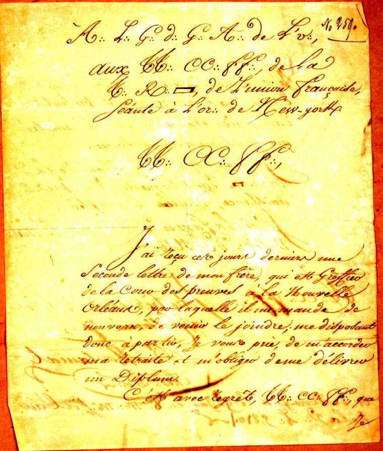 1820 th L'Union Française, Lettre 1